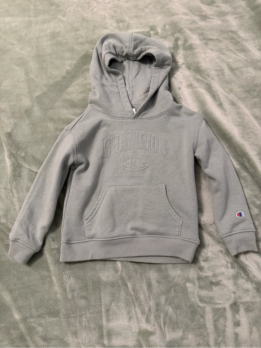 Champion Kids Gray Embossed Logo Pullover Hoodie